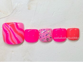 フェリーチェ(nail salon＆school felice)/フットネイル/定額制8800円/瑞江