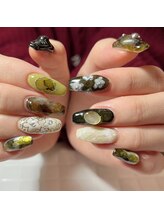 プリュネ(Prune)/花/カーキ/落書き