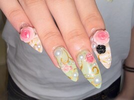 【Nana】ボーダー花柄バラ¥9500