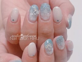 キルティングネイルリボンネイル
