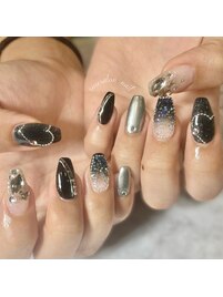 ブラックアートネイル