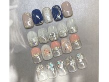 gelアートコース(\12100)＊雪の結晶＊季節デザインなど