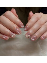 マグネット×ツイードネイル