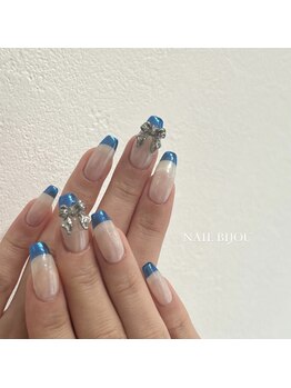ネイル ビジュー(NAIL BIJOU)/ミラーフレンチネイル