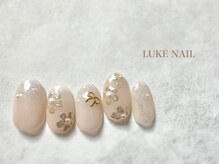 ルークネイル(LUKE NAIL)/ニュアンスミラーフラワーネイル