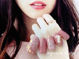 【水彩フラワーネイル】