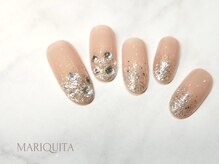 ネイルサロン マリキータ(MARIQUITA)/先端うるっベージュピンクネイル