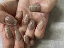 大人チェックネイル