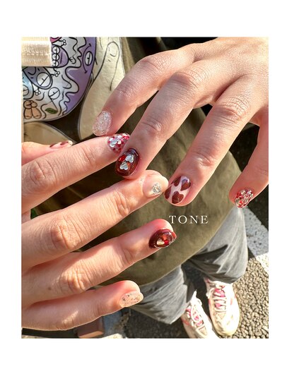 2025年冬】ボルドー ハートのネイルデザイン集｜人気順｜3ページ目  