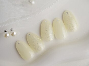 ホワイトネイル 難波店(WHITE NAIL)/パステルイエロー/シンプル/定額