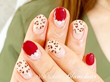 ネイルサロン ブランシュール(Nail Salon Blancheur)/『丸フレンチアニマル』ひょう柄