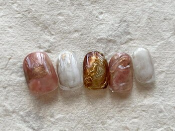 アイネイルズ 梅田店(I nails)/水彩ミラーしずく春¥9200