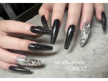 フォレスト(FOREST Hair&Nail)/ブラックグリッターネイル