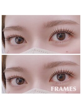 フレームス(FRAMES)の写真/【抜け感×束感が生み出す可愛い目元♪】パリジェンヌ/まつ毛パーマであなたが1番輝くデザインを◎
