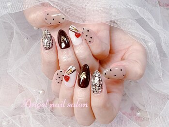 エンジェルネイルサロン(Angel nail salon)/バレンタインxツイードXハート