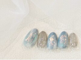 ブルーマーブル/リゾートネイル
