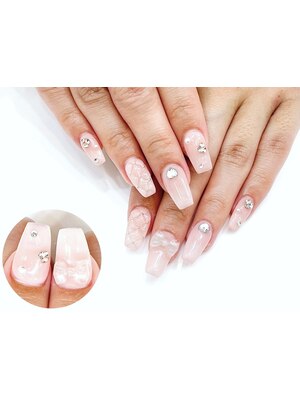 ☆A-474☆ネイルチップ 悔しい ベージュのリボン&ツイードネイル 