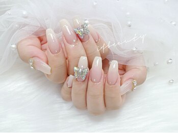 イフビューティー 上野御徒町店(If beauty)の写真/【マグネットフレンチHAND¥5000/長さだし¥8900】オフィスネイルにおすすめ☆艶感ネイルで上品さアップ！
