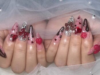 バレンタインネイル