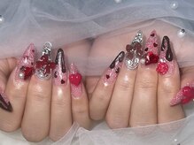 バレンタインネイル