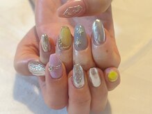 エールネイル(Ailes nail)/パステル×ミラーネイル