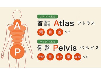 カラダファクトリー 横浜ベイクォーター店の写真/カラダファクトリーの「APバランス」は、カラダの土台となる骨盤を中心に全身の骨格バランスを整えます！