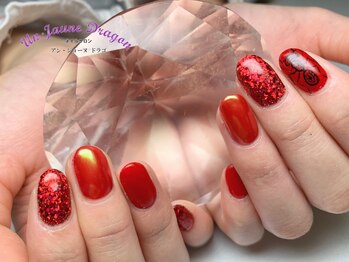 アン ジョーヌドラゴ/【自爪ネイル】赤ネイル