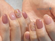ユニネイル(uninail)/アンティークフラワーネイル