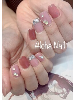 アロハネイル/ガラスフレンチ&マグネット