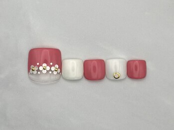 フットアートコース　お花ネイル