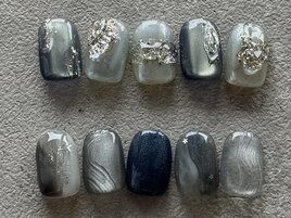 深みネイビーラメ感アシメ