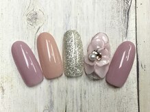 ネイルアンドまつげ リュフェール 五反田(Nail Lufaire)/ピンクローズネイル