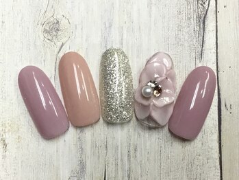 ネイルアンドまつげ リュフェール 五反田(Nail Lufaire)/ピンクローズネイル
