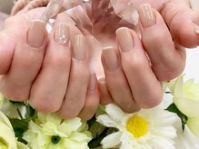 プルミエ ネイル(Premier Nail)/ワンカラーに先端ラメ☆ヌーディ