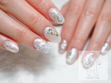 オトナネイル(otona nail)/パールホワイトの和柄ネイル