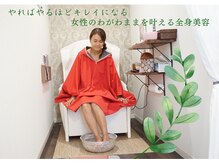 健美の雰囲気(ゆったり座れるよもぎ蒸し。10段階の温度調節ができ、快適◎)