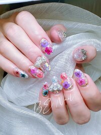 やり放題コース／押し花デザイン