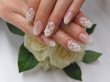 ネイルサロンミキ 横浜(MIKI)/大人気3D花スカルプパールネイル