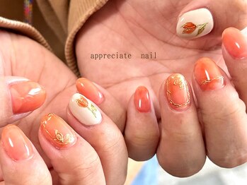 アプリシーエイトネイル(appreciate nail)/【おまかせ】お花アート♪