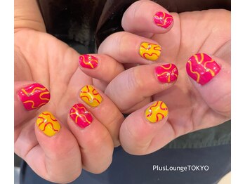 プルースラウンジ トウキョウ(Plus Lounge TOKYO)/ビビットうねうねネイル♪