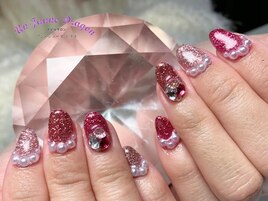 【自爪ネイル】キラキラピンク