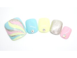 ＃プッチ柄＃フットネイル