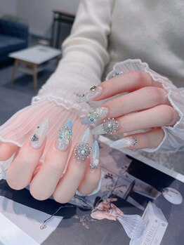 デリーネイル(Dely_nail)/まるでプリンセス水色×雪の結晶