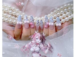 ヒョウ柄ネイル リボンネイル
