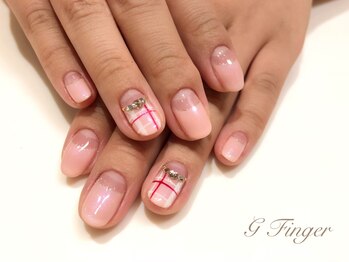 ジー フィンガー 千葉店(G)/シンプル☆チェックネイル
