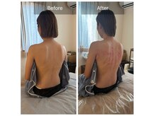 首肩周りを流すことでフェイスラインも上がります♪