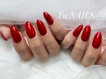 ユーネイルズ 恵比寿(Yu.NAILS.)/レッド◎オーロラミラーネイル