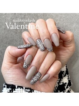 ネイルサロン ヴァレンタイン(nailsalon Valentine)/ツイードフレンチネイル