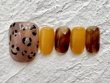 カラ ネイル 中津店(calla nail)/秋のヒョウ柄×べっ甲