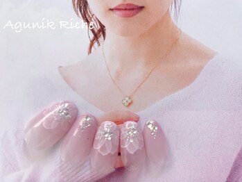 アグニークリッシェ(Agunik Riche)/【水彩フラワーネイル】